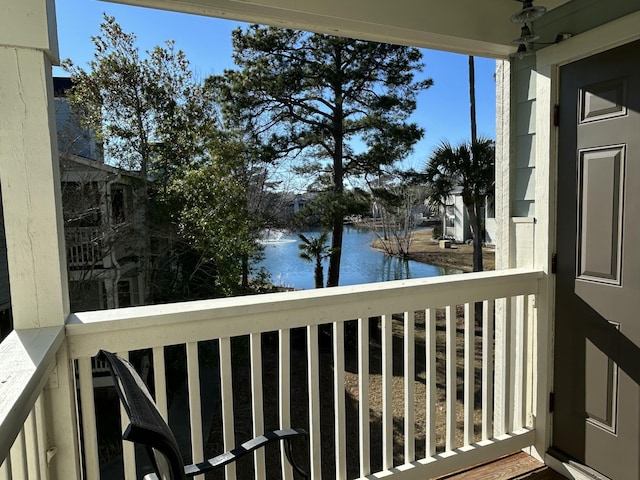 balcony with a water view