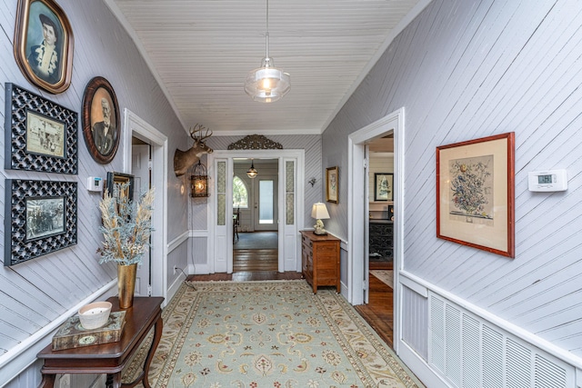 corridor with light wood finished floors