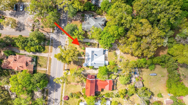 birds eye view of property with a residential view