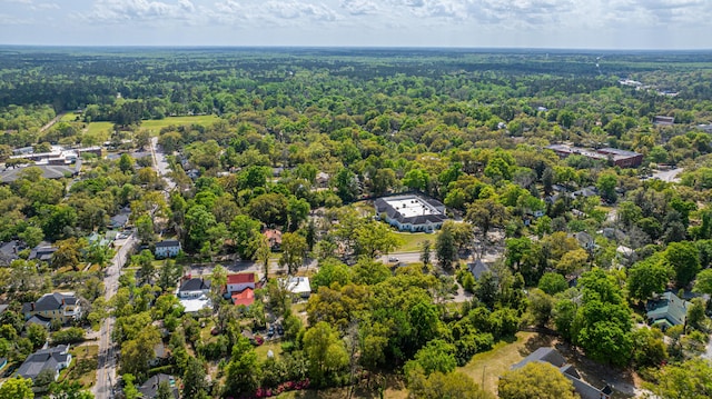 bird's eye view featuring a view of trees