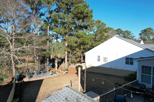 view of yard featuring a deck