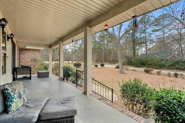 view of patio with a porch