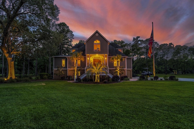 exterior space with a yard