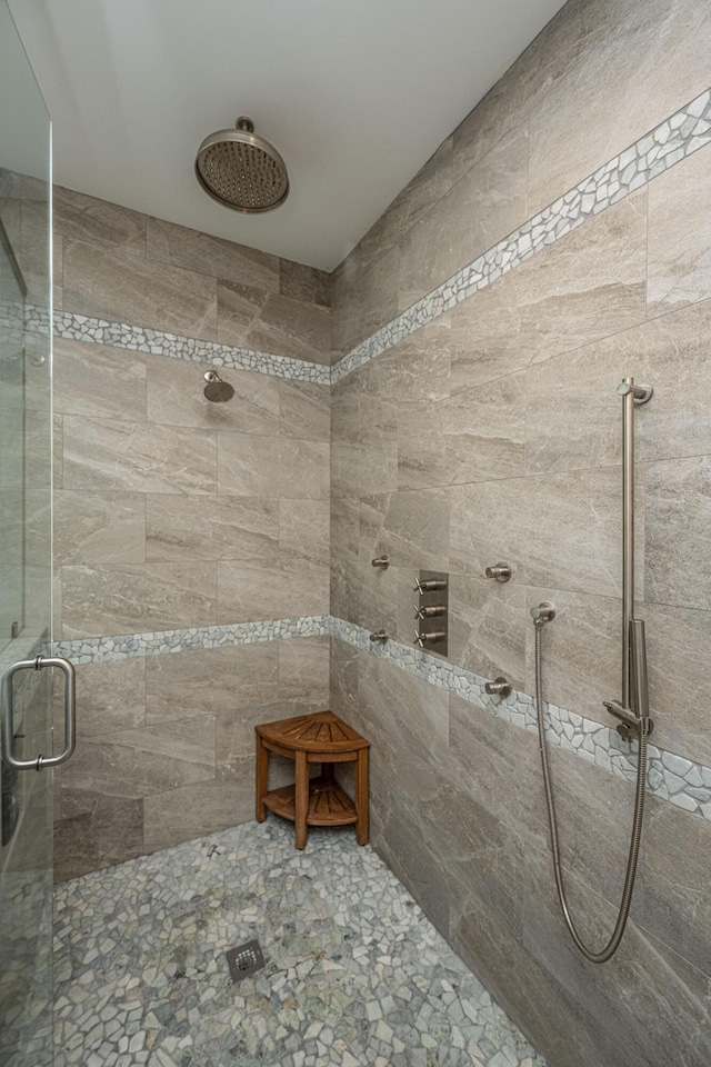 bathroom featuring walk in shower