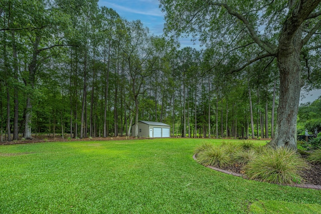 view of yard with a shed