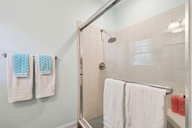 bathroom featuring walk in shower