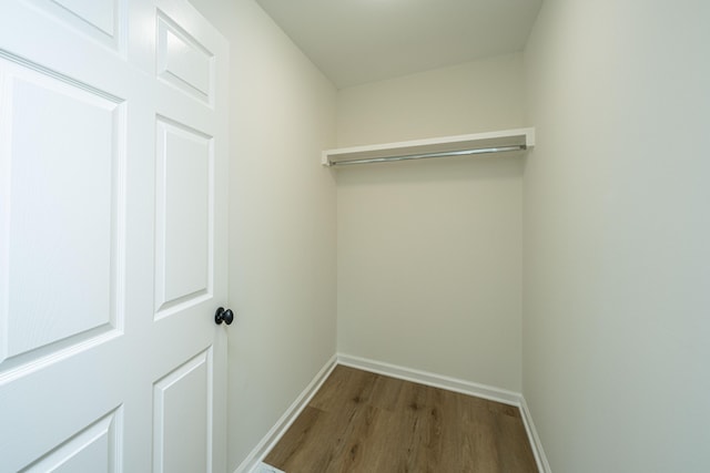 walk in closet featuring wood-type flooring