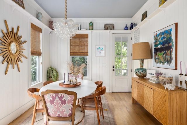 732 Gate Post Dr, Mount Pleasant, SC 29464 - dining space featuring a chandelier and light wood-type flooring