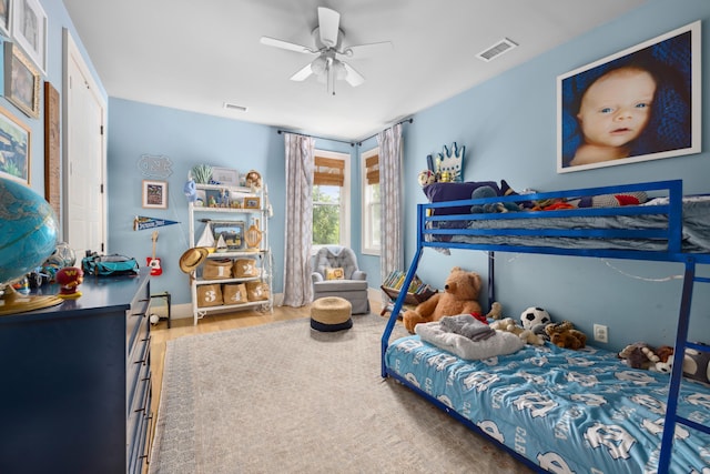 732 Gate Post Dr, Mount Pleasant, SC 29464 - bedroom featuring wood finished floors and a ceiling fan