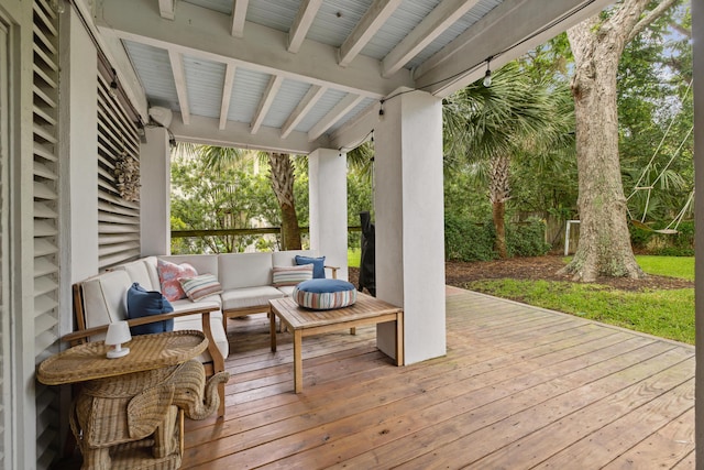 732 Gate Post Dr, Mount Pleasant, SC 29464 - wooden deck featuring outdoor lounge area