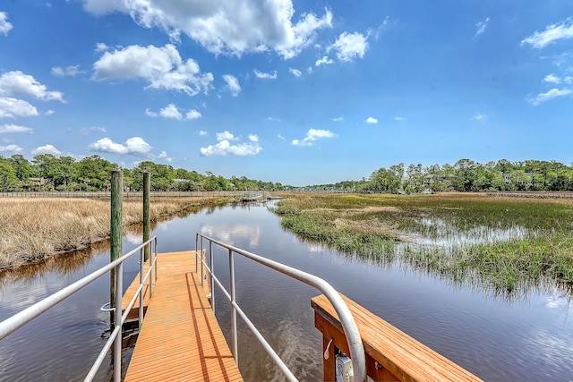 3331 Cottonfield Dr, Mount Pleasant, SC 29466 - dock area with a water view and view of scattered trees
