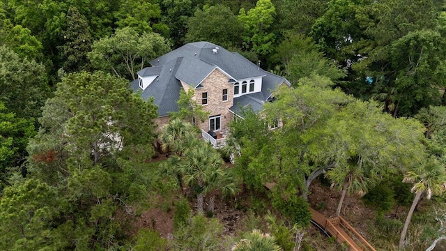 3331 Cottonfield Dr, Mount Pleasant, SC 29466 - aerial overview of property's location featuring a heavily wooded area