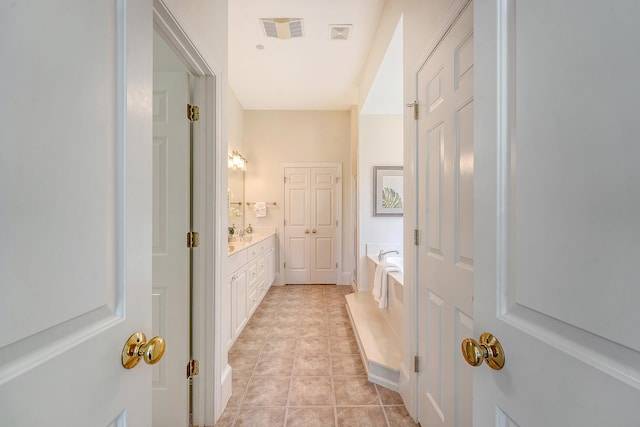 3331 Cottonfield Dr, Mount Pleasant, SC 29466 - full bath with vanity, a bath, and tile patterned flooring