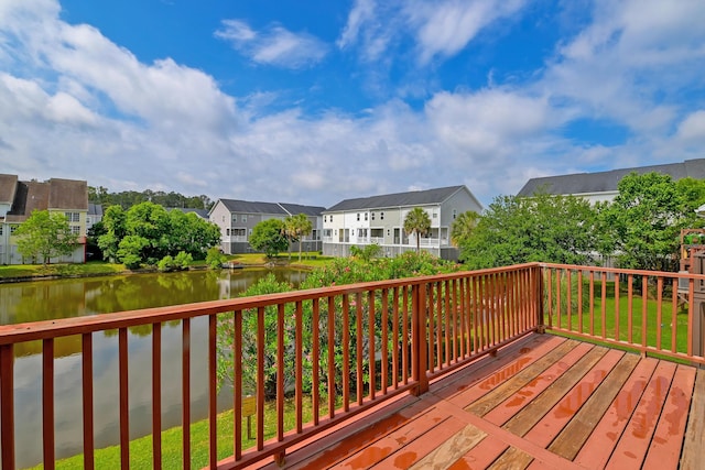 543 Mclernon Trce, Johns Island, SC 29455 - wooden terrace featuring a residential view and a water view