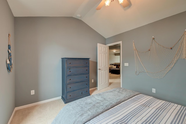 543 Mclernon Trce, Johns Island, SC 29455 - bedroom featuring carpet flooring, lofted ceiling, ceiling fan, and baseboards