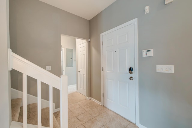 543 Mclernon Trce, Johns Island, SC 29455 - entrance foyer featuring light tile patterned flooring, electric panel, stairway, and baseboards