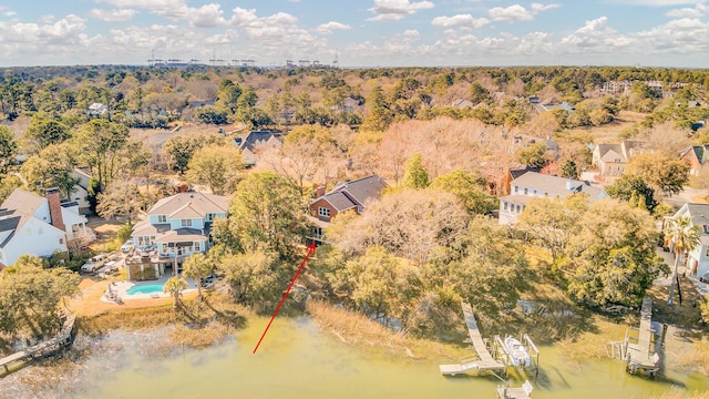 bird's eye view with a residential view