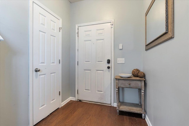 entryway featuring dark hardwood / wood-style flooring