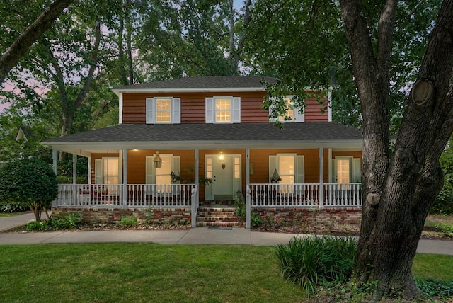 49 Crosscreek Dr, Charleston, SC 29412 - view of front of home featuring a porch, a front lawn, and roof with shingles