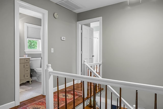 49 Crosscreek Dr, Charleston, SC 29412 - hallway with an upstairs landing and baseboards