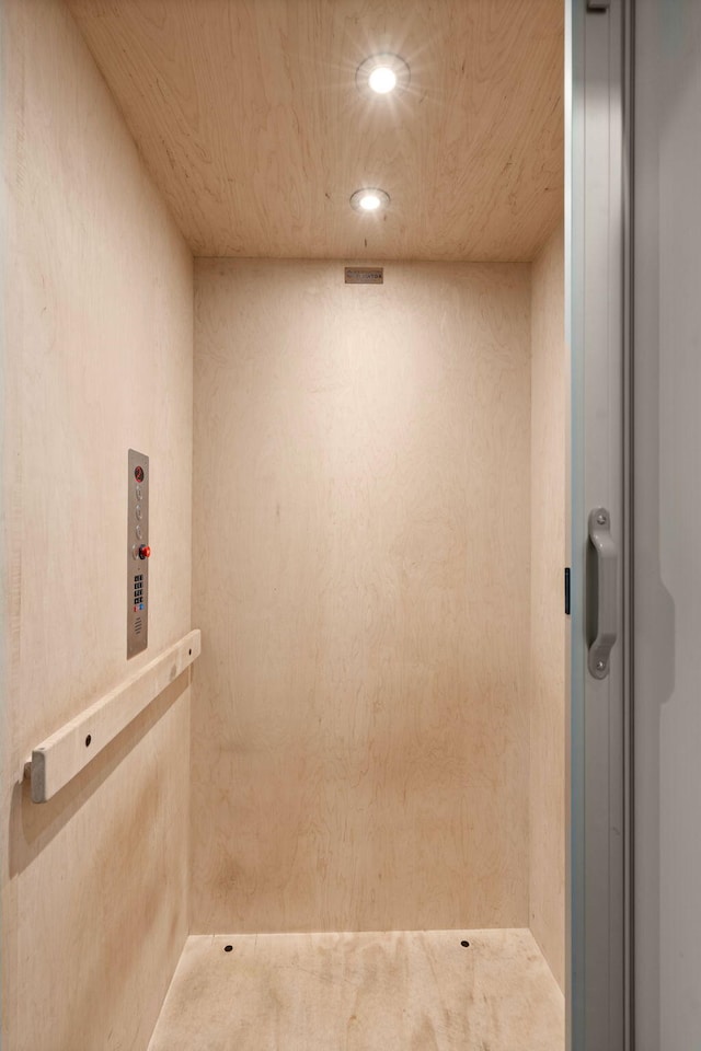 8605 Refuge Point Cir N, Charleston, SC 29420 - bathroom featuring elevator and recessed lighting