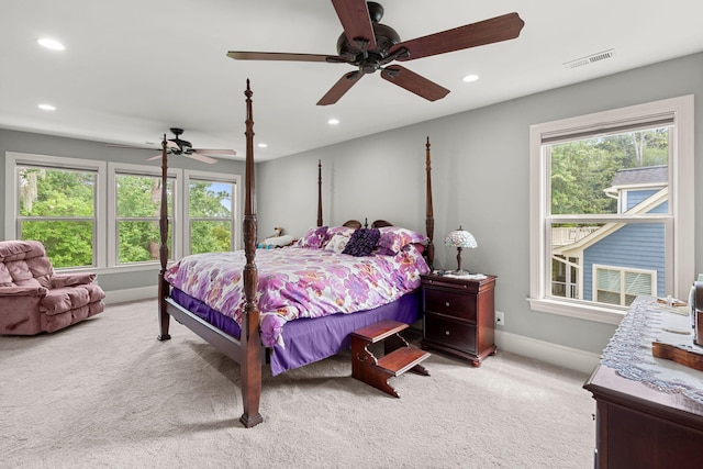 8605 Refuge Point Cir N, Charleston, SC 29420 - bedroom with carpet flooring, recessed lighting, baseboards, and a ceiling fan