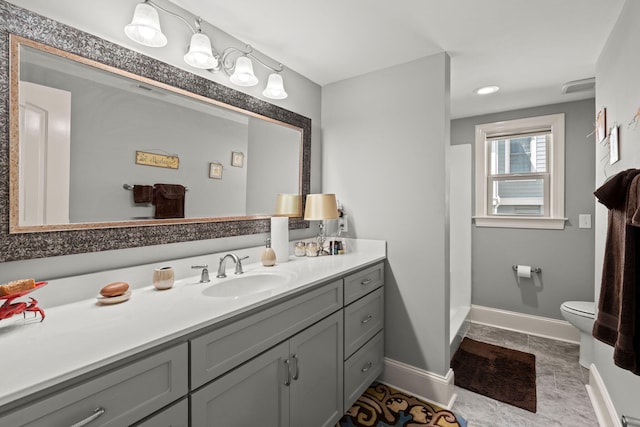 8605 Refuge Point Cir N, Charleston, SC 29420 - full bath with vanity, toilet, baseboards, and tile patterned flooring