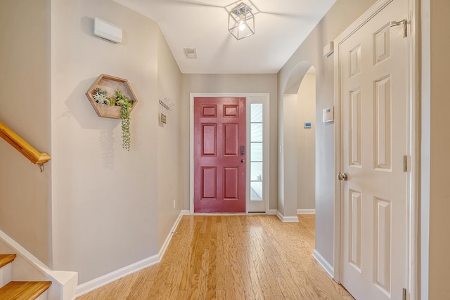 entryway featuring light wood-type flooring