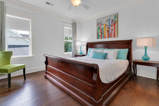 2405 Louisville St, Charleston, SC 29492 - bedroom with hardwood / wood-style flooring, visible vents, baseboards, and ornamental molding