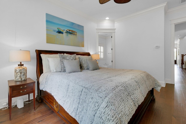 2405 Louisville St, Charleston, SC 29492 - bedroom with baseboards, arched walkways, crown molding, recessed lighting, and hardwood / wood-style floors