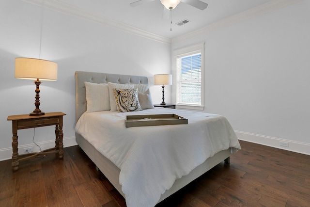 2405 Louisville St, Charleston, SC 29492 - bedroom with wood-type flooring, visible vents, baseboards, and ornamental molding