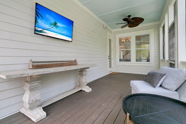 2405 Louisville St, Charleston, SC 29492 - wooden deck featuring a ceiling fan