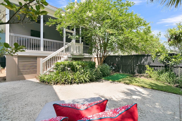 2405 Louisville St, Charleston, SC 29492 - exterior space with a porch, stairway, fence, and a gate