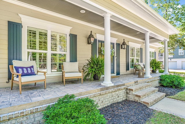 exterior space with a porch