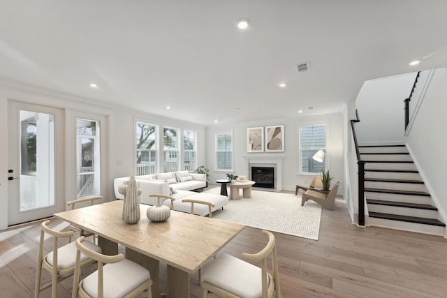 living room featuring light hardwood / wood-style flooring