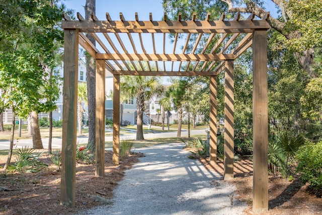 view of home's community with a pergola