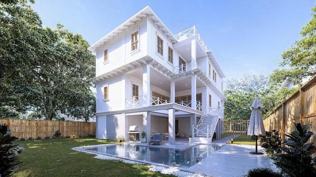 814 Palm Blvd, Isle Of Palms, SC 29451 - back of house with a balcony, stairs, and a patio