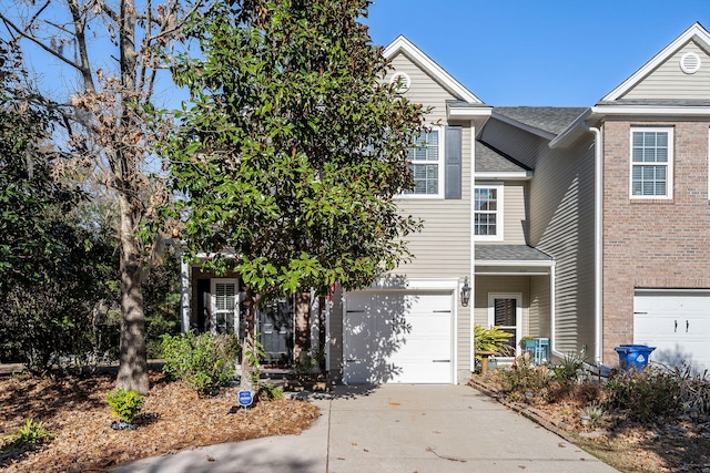 view of front of house with a garage