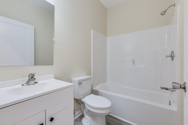306 S Magnolia Ave, Andrews, SC 29510 - full bath with vanity, toilet, shower / bathtub combination, and wood finished floors