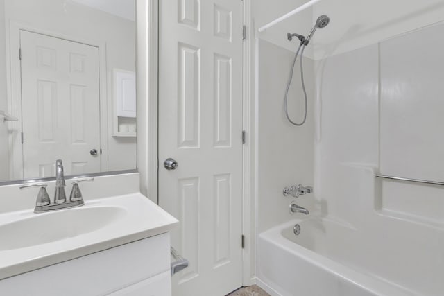 bathroom with vanity and shower / bath combination