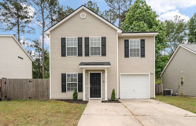 1219 Bradley Blvd, Summerville, SC 29486 - traditional-style home with concrete driveway, central air condition unit, and a garage
