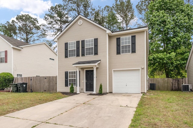 1219 Bradley Blvd, Summerville, SC 29486 - traditional-style house featuring cooling unit, concrete driveway, and a garage