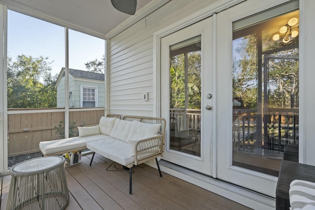 view of sunroom