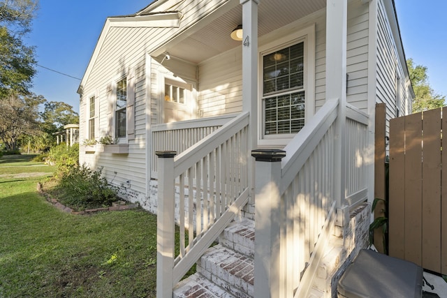 view of home's exterior featuring a yard