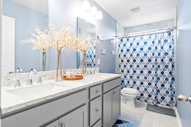 413 Ribiero Dr, Summerville, SC 29486 - full bath with toilet, tile patterned flooring, double vanity, and a sink