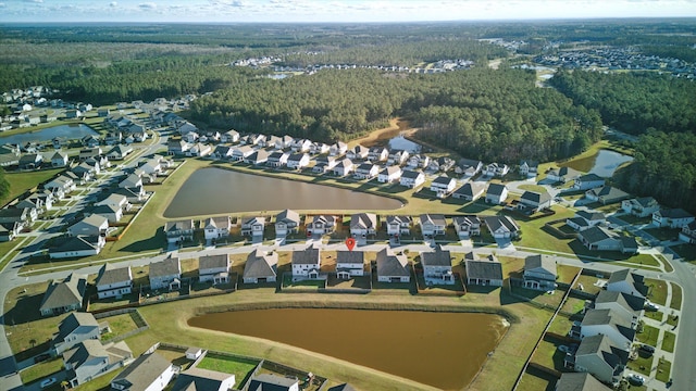 413 Ribiero Dr, Summerville, SC 29486 - bird's eye view with a water view, a residential view, and a wooded view