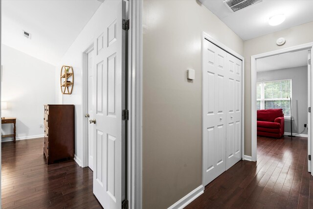 8676 Grassy Oak Trl, North Charleston, SC 29420 - hallway featuring dark wood-style floors and baseboards