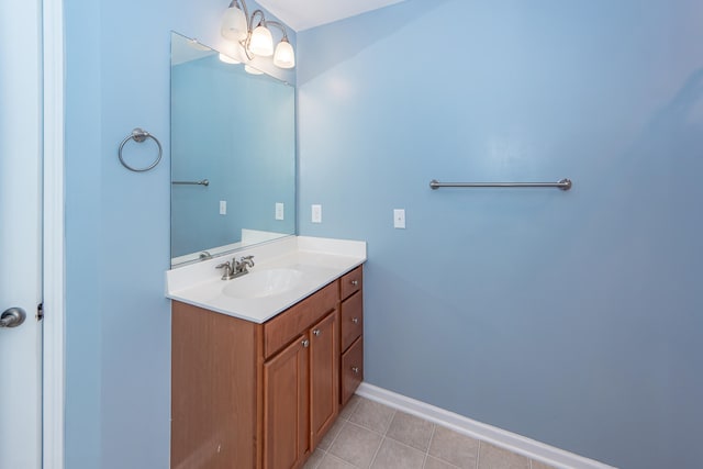 bathroom featuring tile patterned flooring and vanity