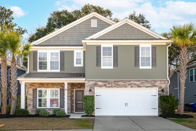 craftsman house featuring a garage