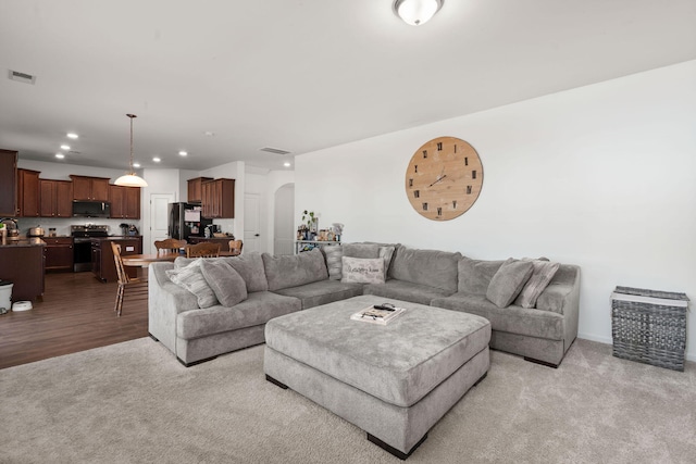 view of carpeted living room